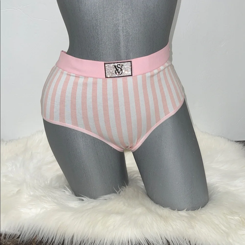 Victoria’s Secret Logo Cotton Shine Patch Modern Brief Panty Underwear. NWT